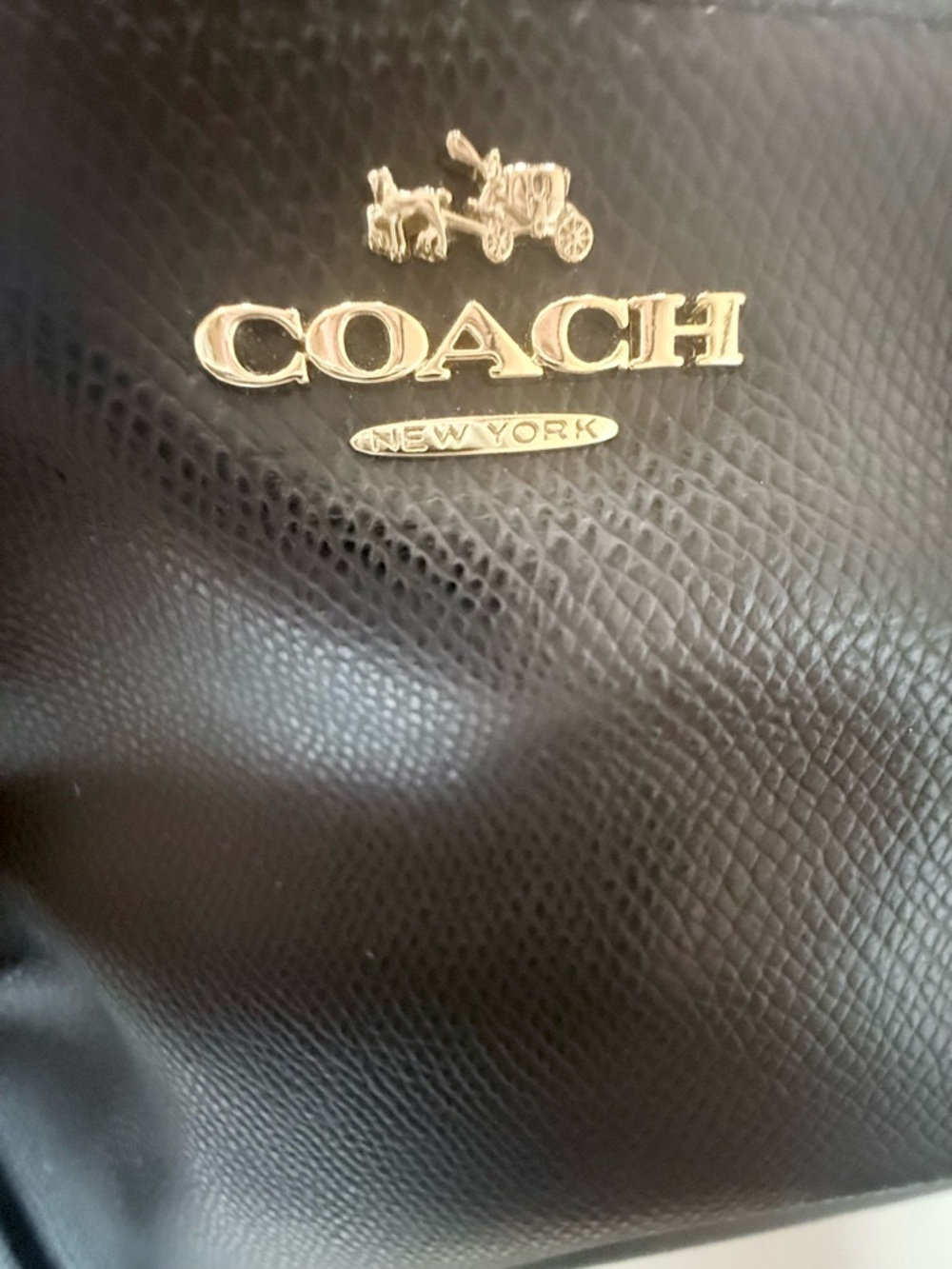 Coach Christie Carryall Black Pebbled Leather Structured Tote with Gold Hardware - Picture 3 of 14